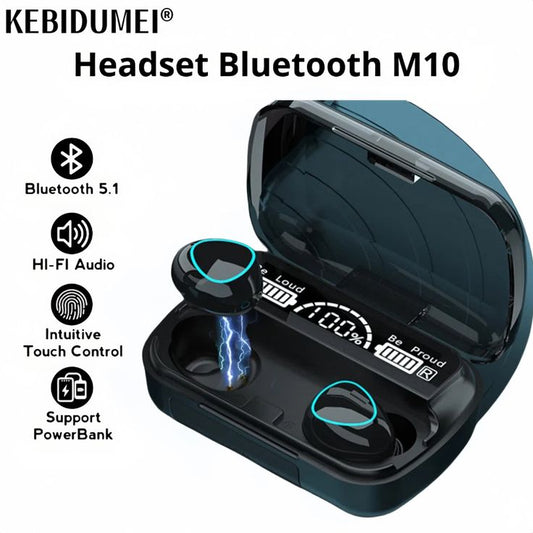 New M10 Earbuds TWS Bluetooth Headphones 3500mAh Charging Box Wireless Earphones With Microphone 9D Air buds Stereo Sports Waterproof Ear buds Headset
