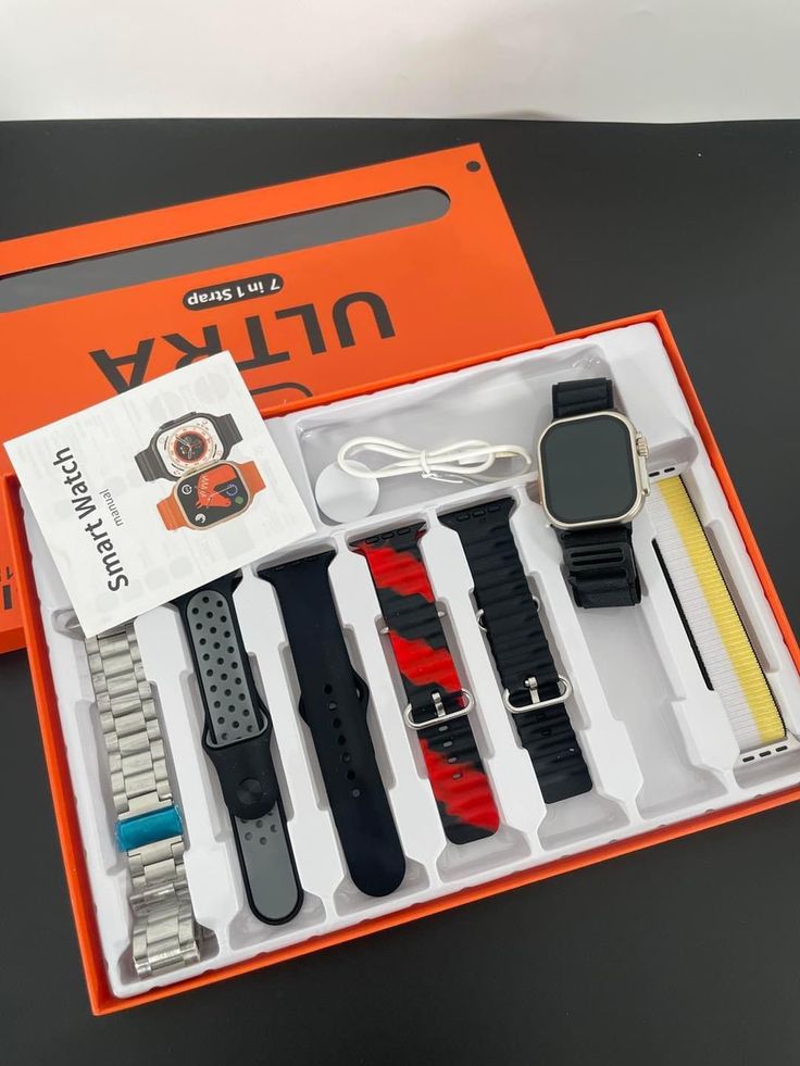 7 in 1 Ultra Smart watch For Boys and Girls - Smart watch with 7 straps