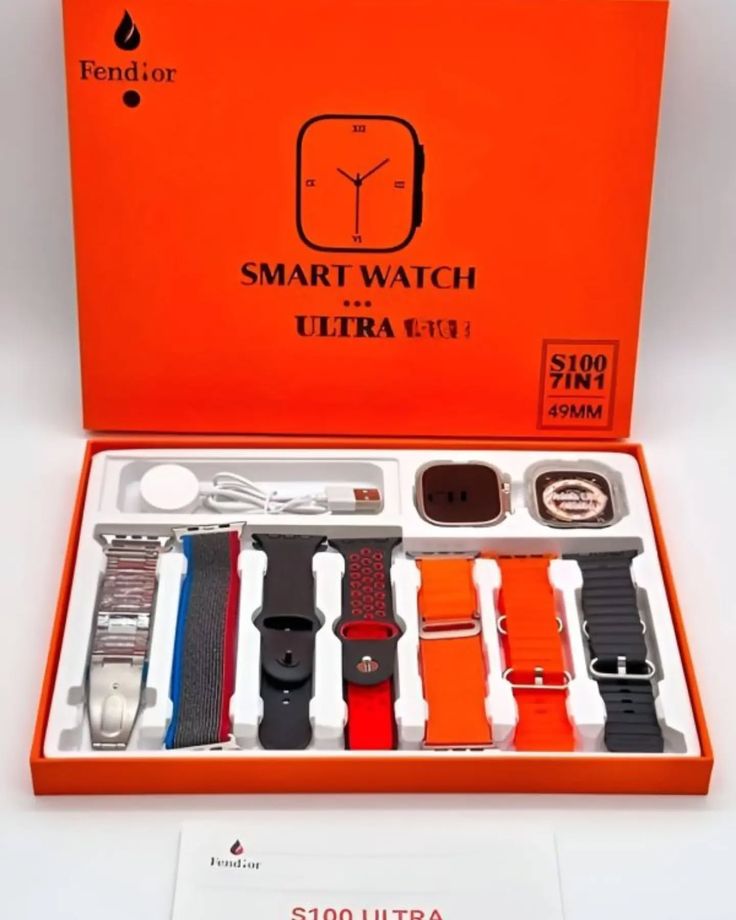 7 in 1 Ultra Smart watch For Boys and Girls - Smart watch with 7 straps